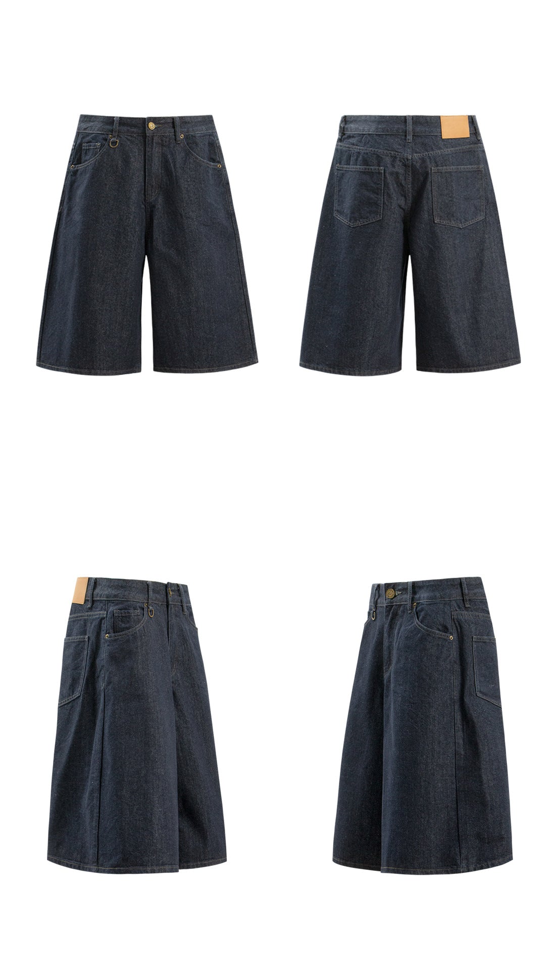 Raw Denim Wide Leg Half Jeans WN26405