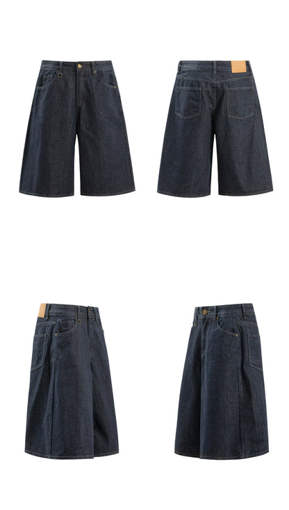 Raw Denim Wide Leg Half Jeans WN26405