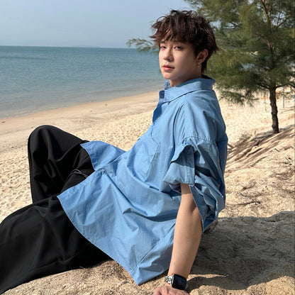 Oversize Rolled Short Sleeve Shirt WN25190