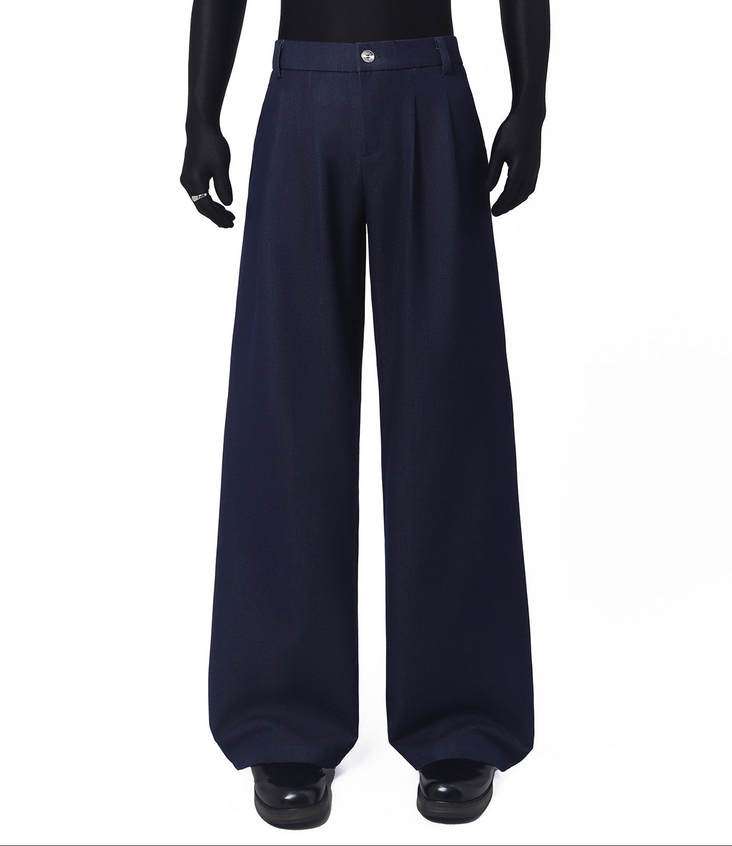 Short Tailored Jacket & Wide-Leg Straight Trousers Setup WN23756