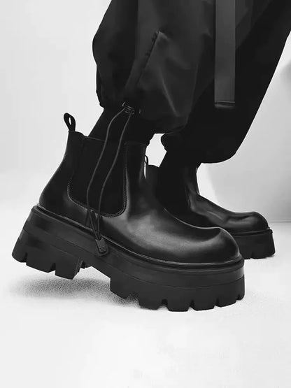 Chunky Sole Leather Chelsea Boots WN20787