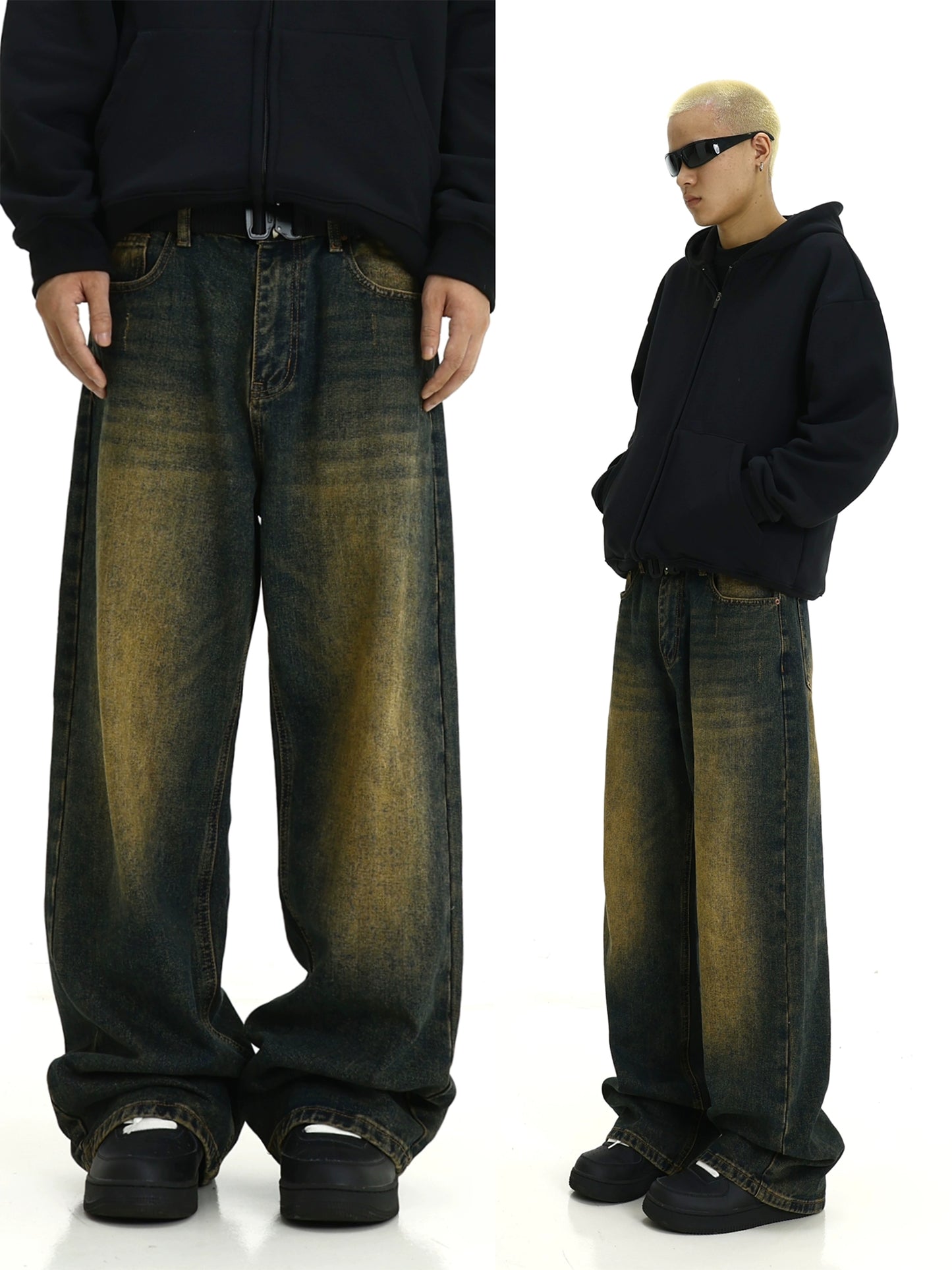 Wash Mud Dye Straight Denim Jeans WN5781