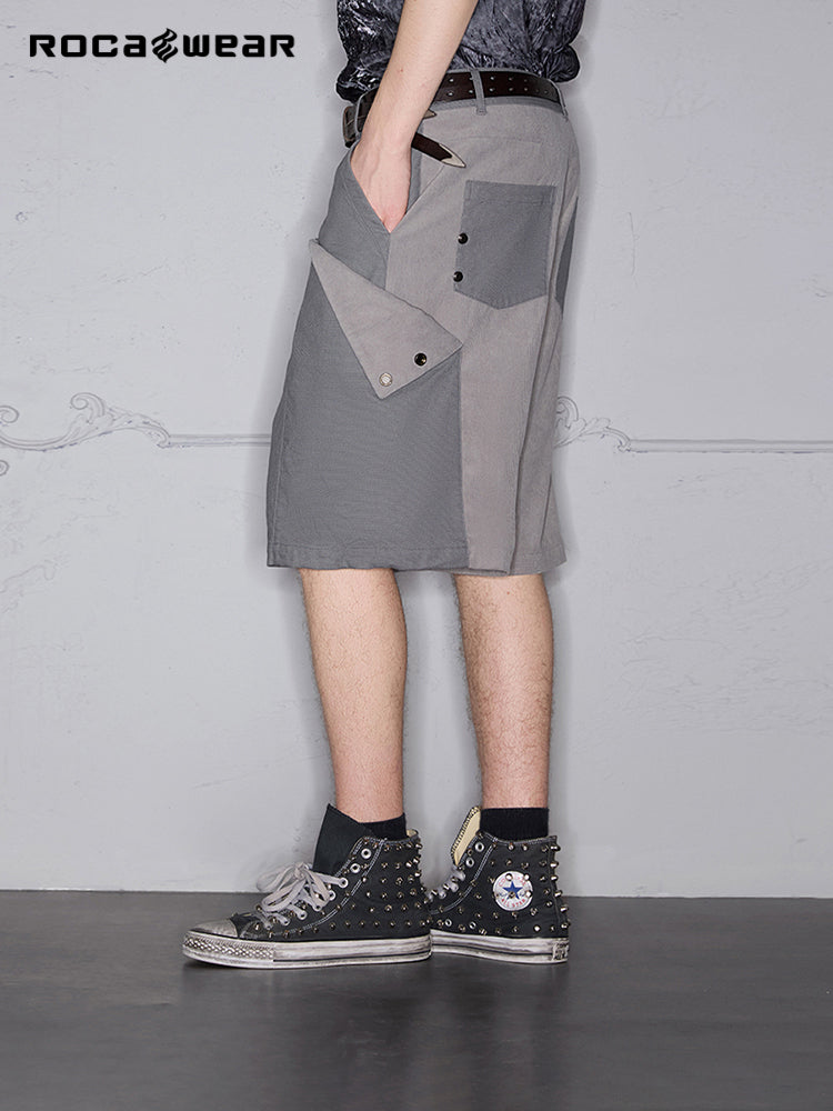 Patchwork Pocket Design Half Pants WN18032