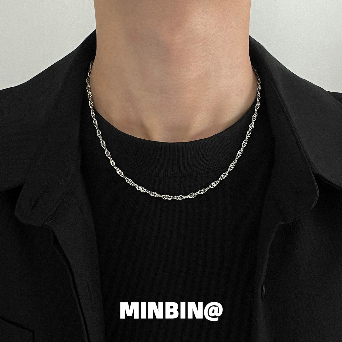 Wave Chain Titanium Steel Necklace WN19240