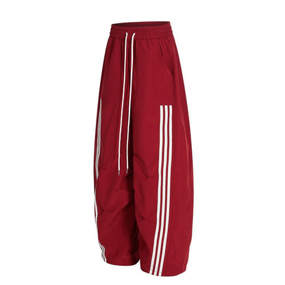 Stripe Zipper Jacket & Stripe Wide Leg Pants Setup WN28059