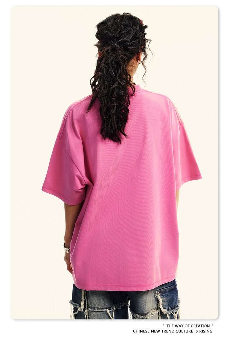 Washed Oversize Short-sleeve T-shirt WN6456