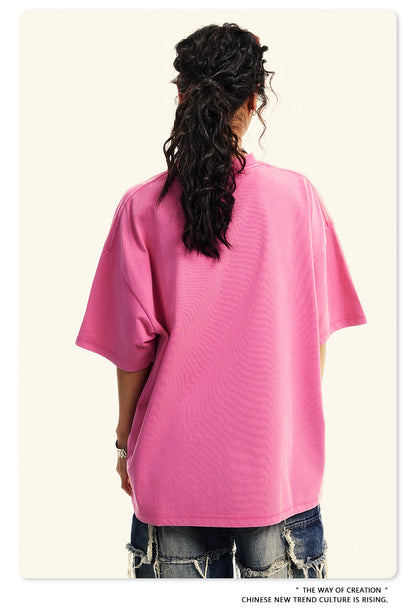 Washed Oversize Short-sleeve T-shirt WN6456