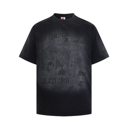 Washed Damage Print Short Sleeve T-Shirt WN26064