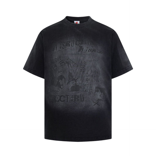 Washed Damage Print Short Sleeve T-Shirt WN26064