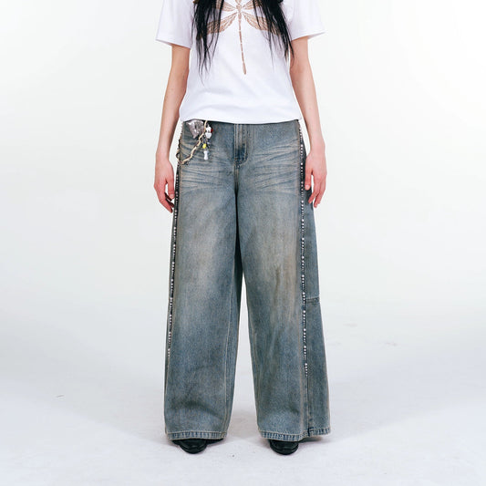 Beaded Wash Design Denim Jeans WN18924