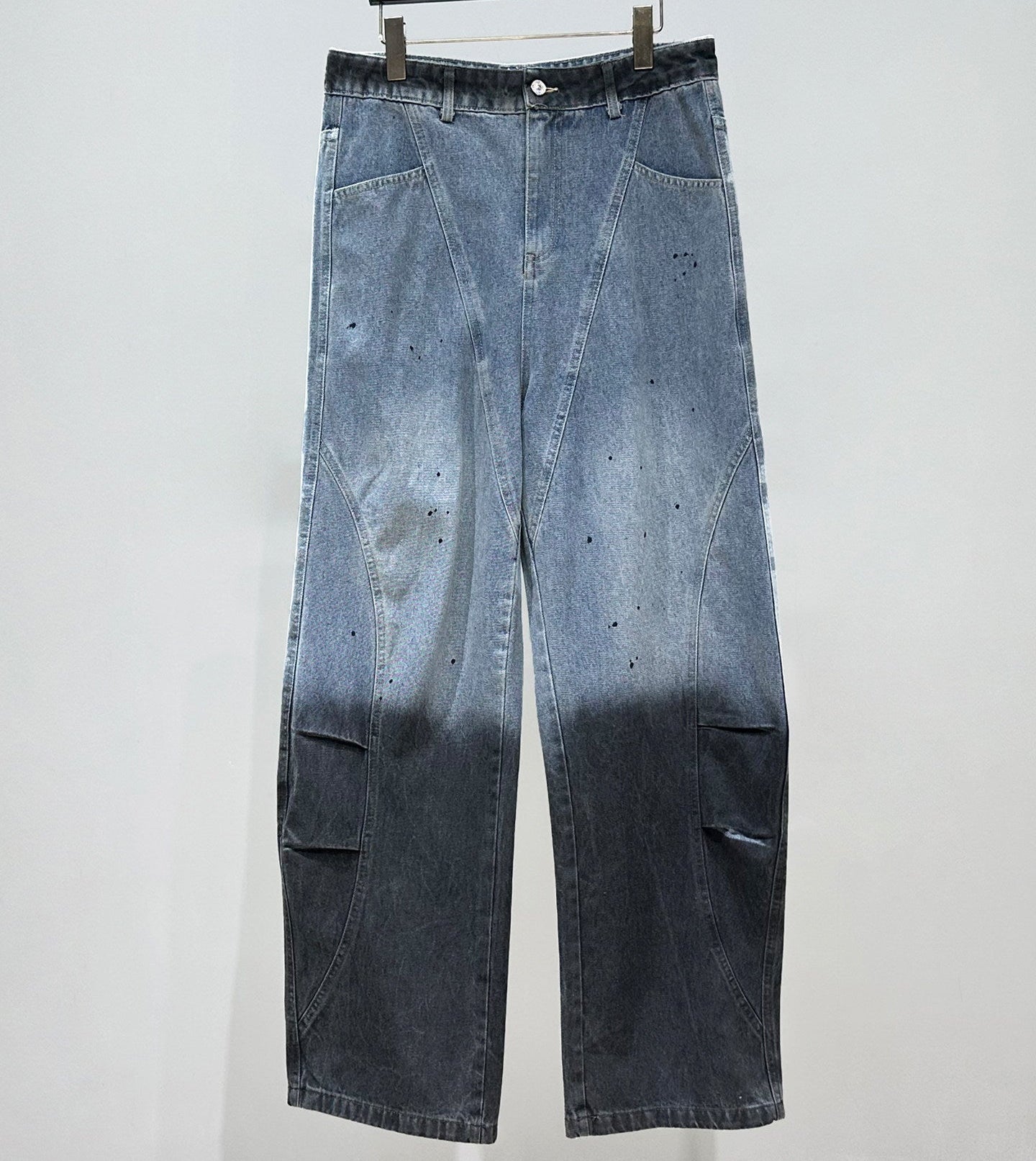 Wash Gradient Damage Denim Jacket & Denim Jeans Setup WN23891