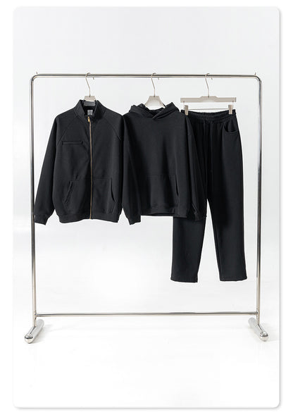 Sporty Zipper Jacket & Hoodie & Sweatpants Setup WN7880