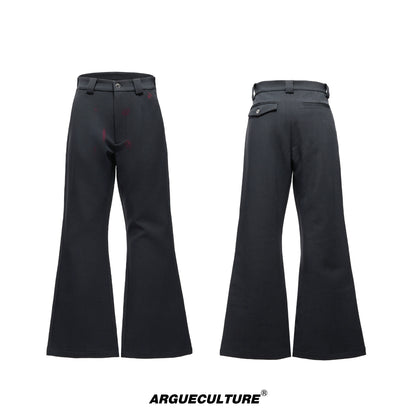 Pleats Lip Print Flare Trousers WN20538