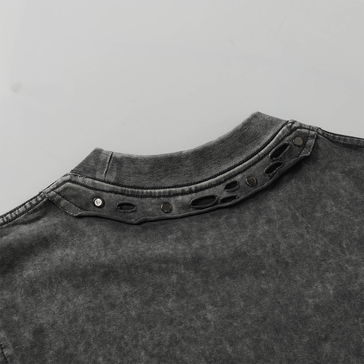 Heavy Washed Fade Stitching Short Sleeve T-Shirt WN25671