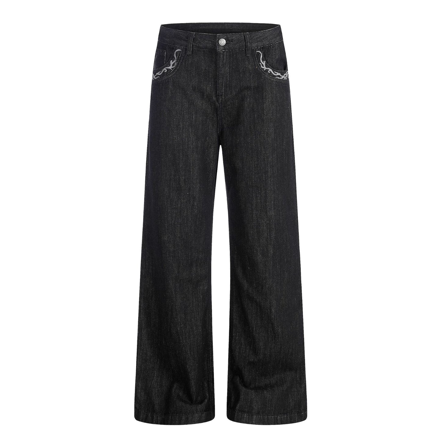 Washed Embroidery Flare Denim Jeans WN26066