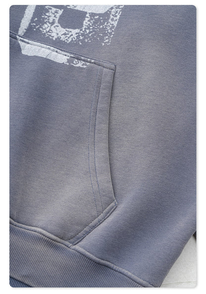 Water Washed Graffiti Print Hoodie WN7868