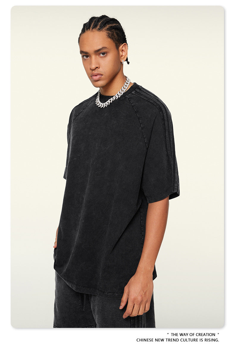 Oversize Washed Short-sleeve T-shirt WN6458