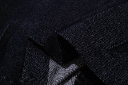 Washed Raw Denim Metal Buckle Jacket & Wide Leg Denim Jeans Setup WN23048