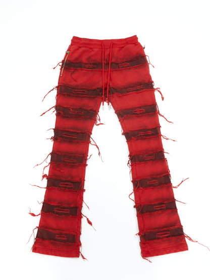 Denim Fringe Design Sweatpants WN20970