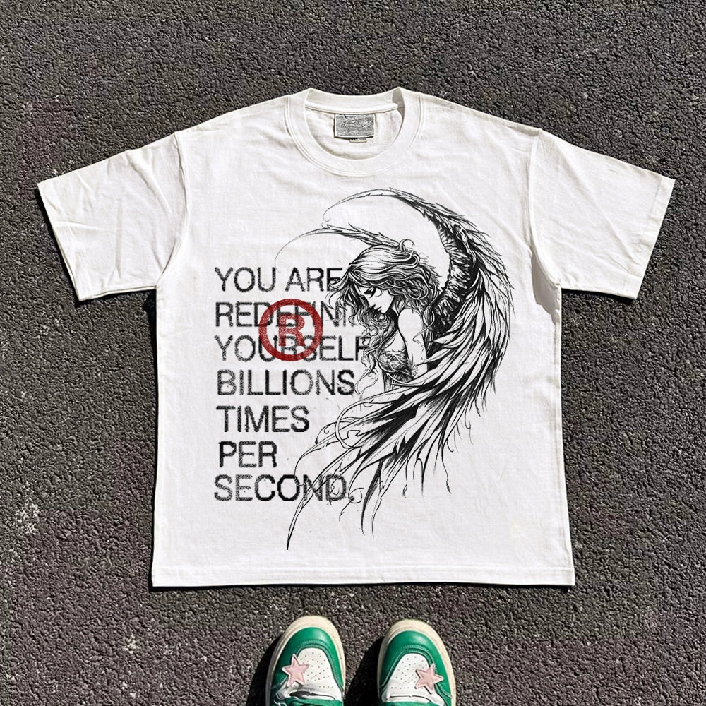 Graphic Art Print Oversize Short Sleeve T-Shirt WN16721