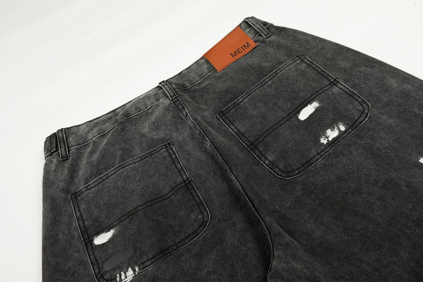 Washed Paint Straight Denim Jeans WN26056