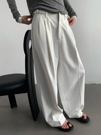 Waist-Design Wide-Leg Long Pants WN9693