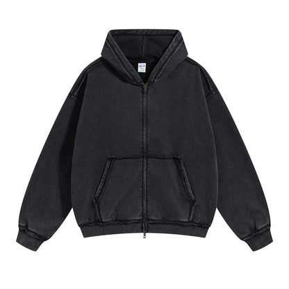 Vintage Dyed Oversize Zipper Hoodie WN6602