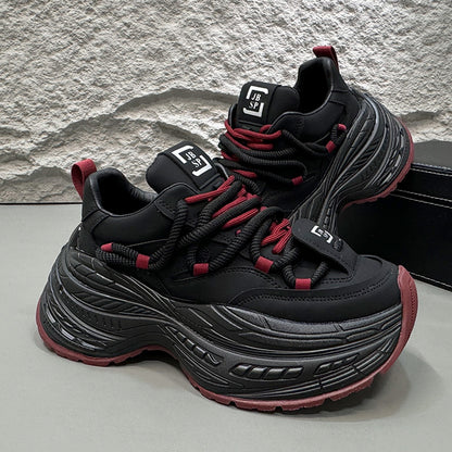 Rope Lace Panel Chunky Sole Sneakers WN24641