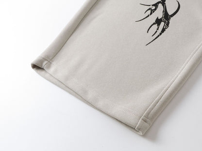 Thorn Print Zipper Hoodie & Thorn Print Wide Leg Sweatpants Setup WN25656