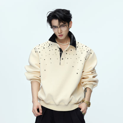 Pearl Sequin Long Sleeve Polo Shirt WN21217