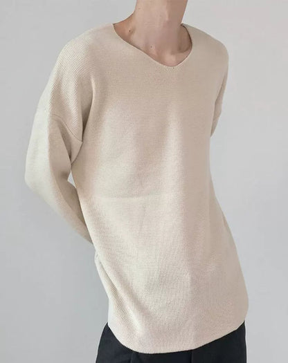 Thick V-Neck Knit Sweater WN21665