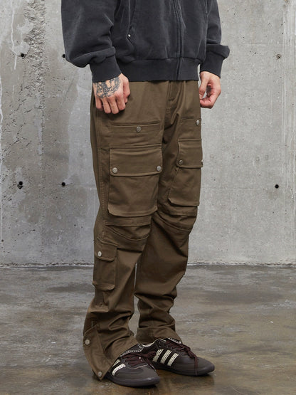 Utility 3D Pocket Rivet-Detail Cargo Pants WN12290