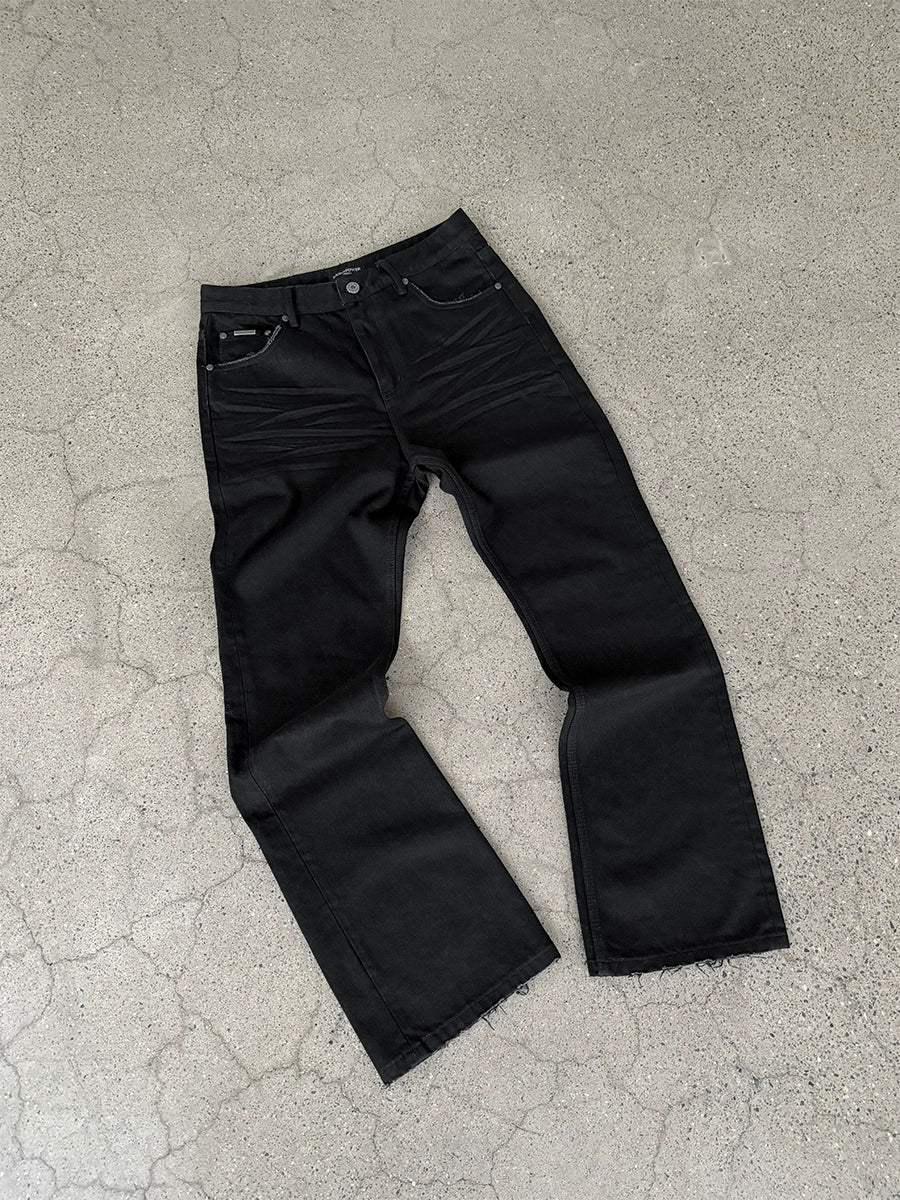 Washed Flare Denim Jeans WN17679
