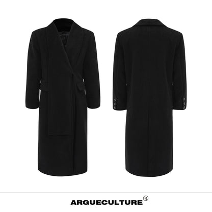 Metal Strap Wool Oversize Long Coat WN11762