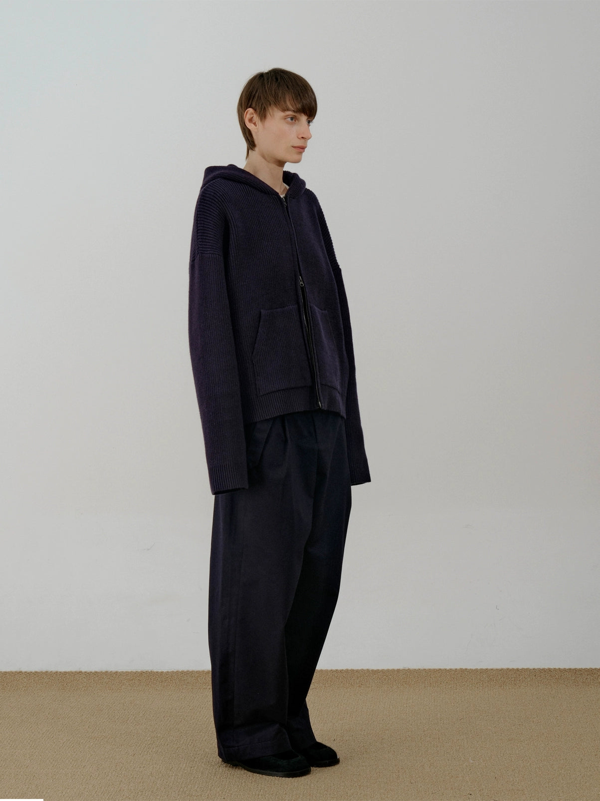 Zipper Knit Hoodie WN21560