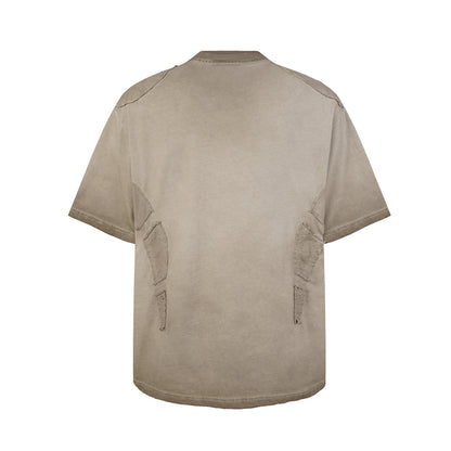 Utility Patchwork Washed Damage Short Sleeve T-Shirt WN25676