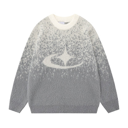 Gradient Shaggy Oversize Knit Sweater WN10447