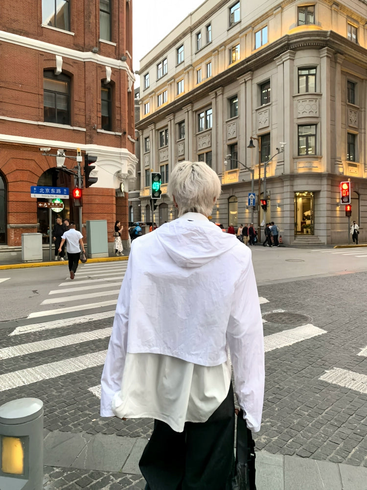 Sun Protection Patchwork Oversize Zipper Jacket WN19914