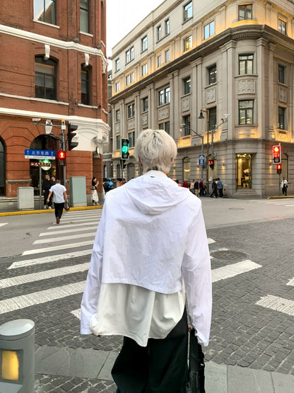 Sun Protection Patchwork Oversize Zipper Jacket WN19914