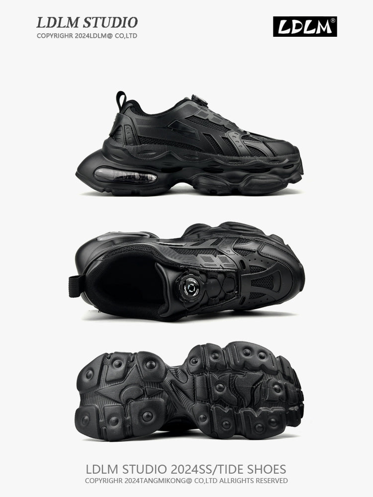 Rotary Button Mesh 7CM Thick Sole Air Cushion Sporty Sneakers WN21243