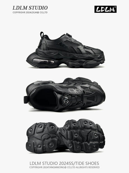 Rotary Button Mesh 7CM Thick Sole Air Cushion Sporty Sneakers WN21243