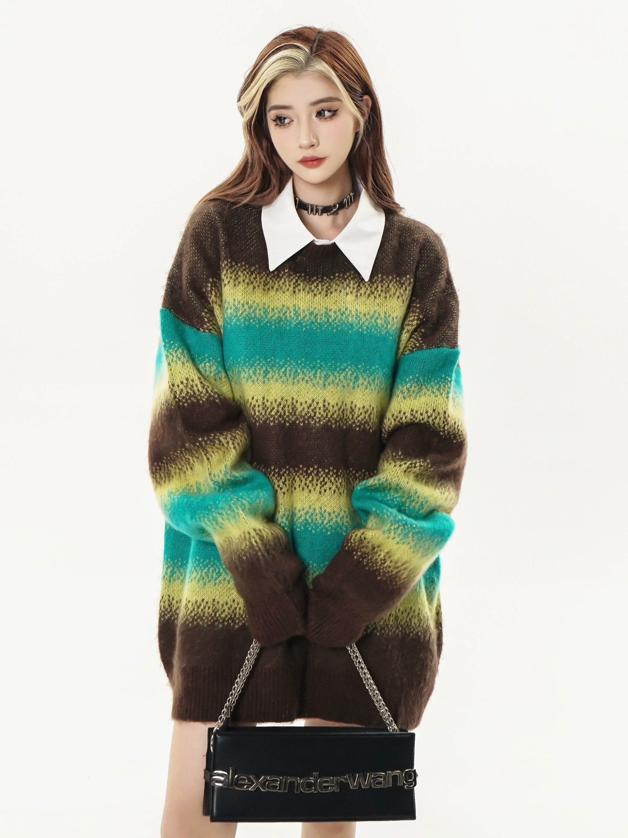 Gradation Color Oversize Kint Sweater WN8721