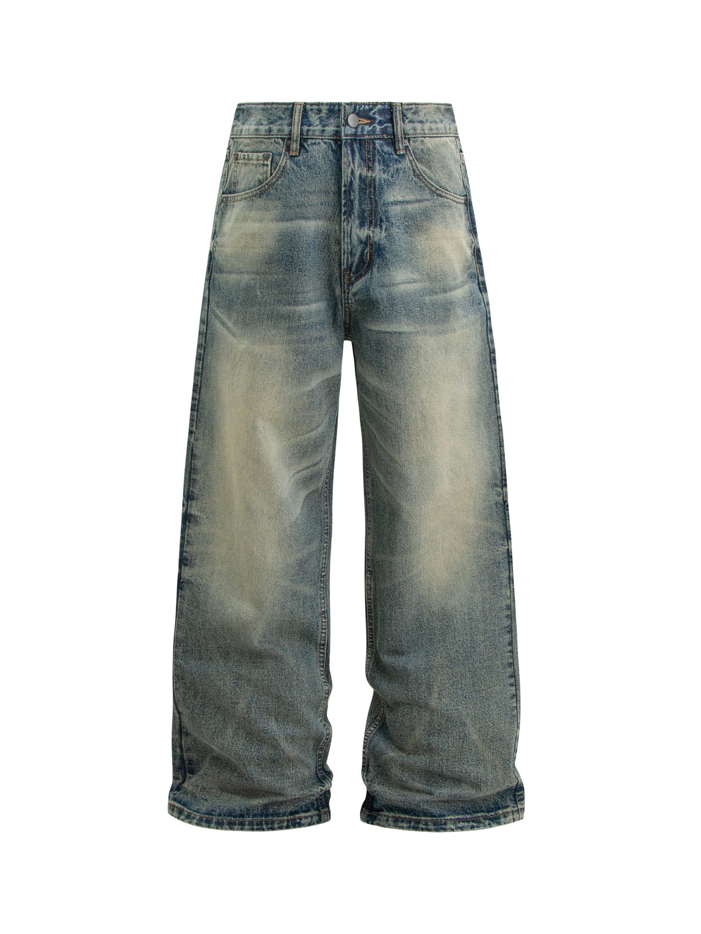 Washed Whisker Wide Leg Denim Jeans WN26283