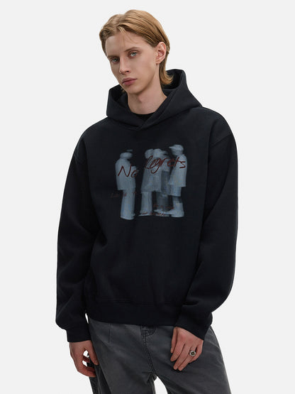 Washed Portrait Print Oversize Hoodie WN21427