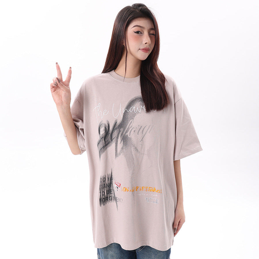 Letter Print Short Sleeve T-Shirt WN25575