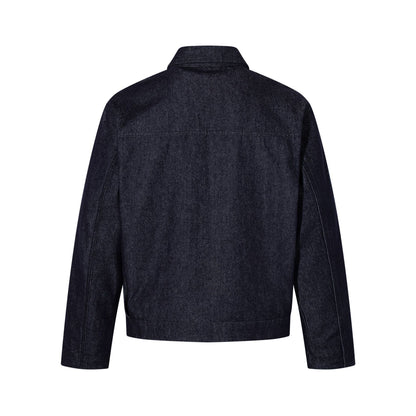 Washed Raw Denim Metal Buckle Jacket & Wide Leg Denim Jeans Setup WN23048