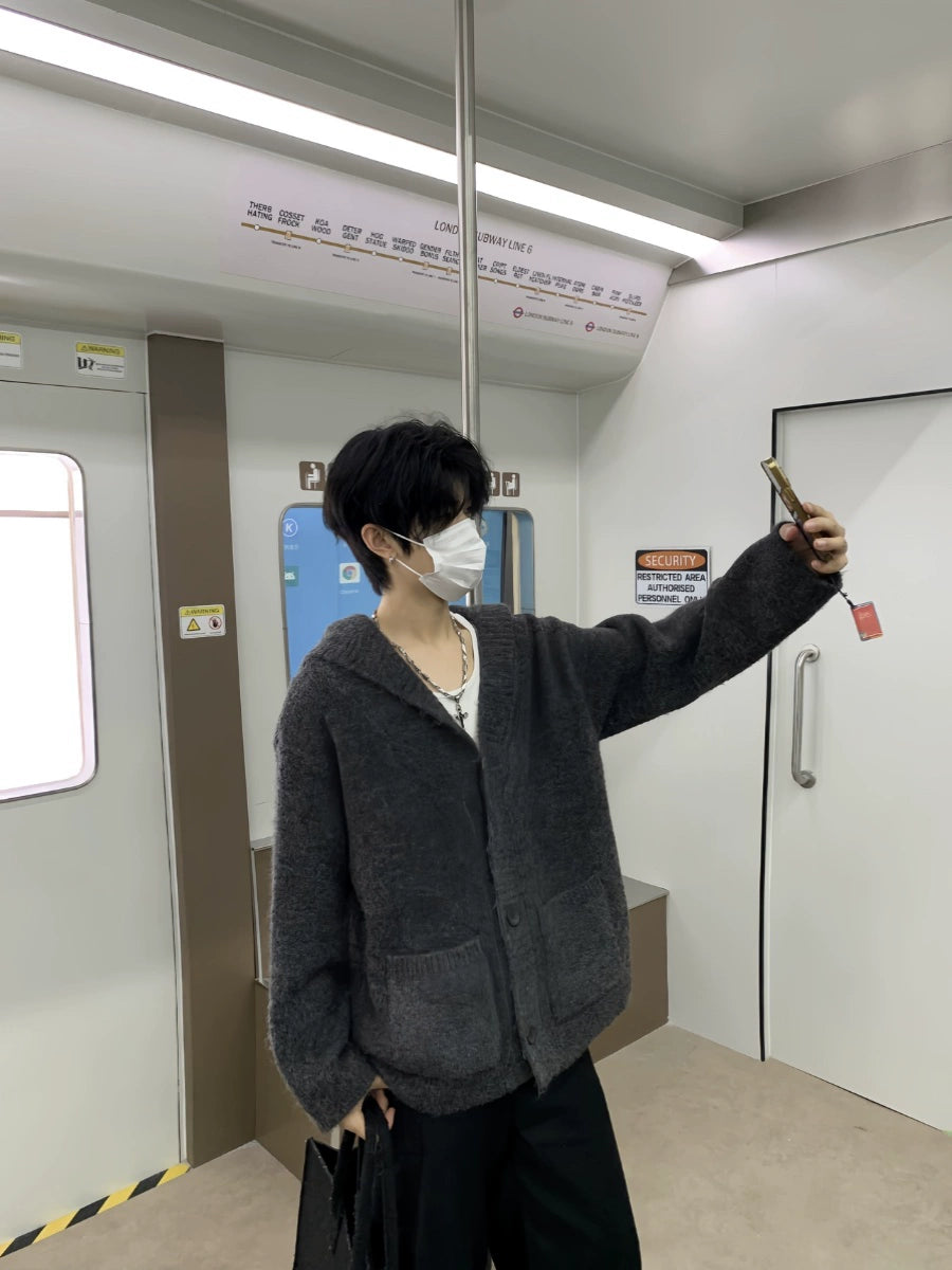 Oversize Hooded Knit Cardigan WN19928