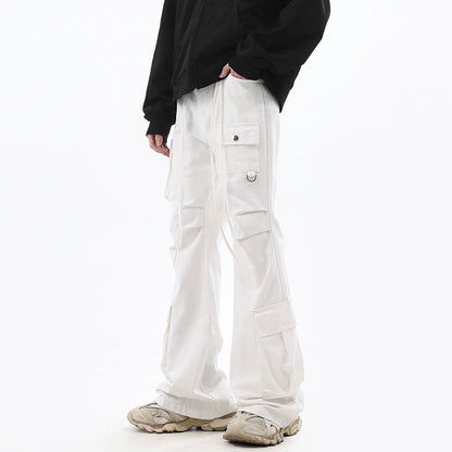 Multi-Pocket Utility Micro Flare Cargo Pants WN10418