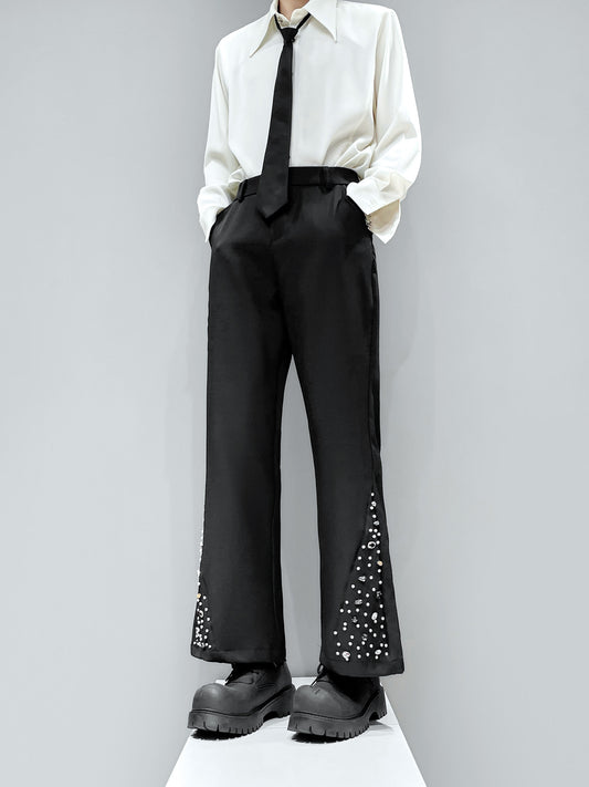 Beaded Design Flare Trousers WN23929