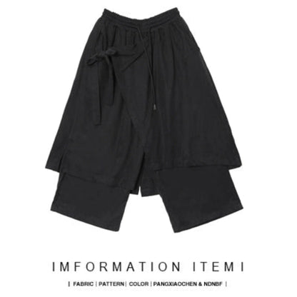 Asymmetrical Draping Wide Leg Cropped Trousers WN20142